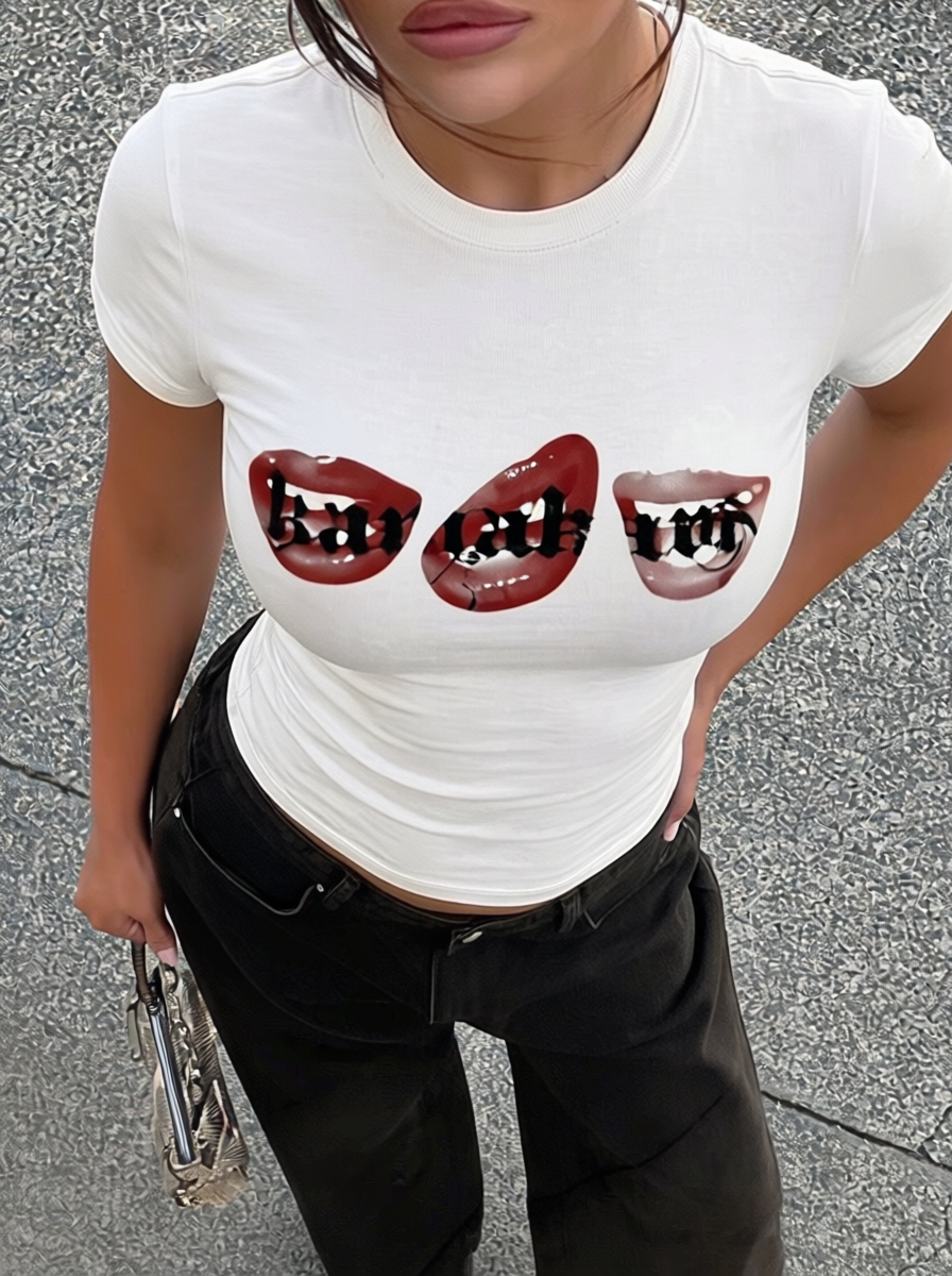 White Kar! Kiss Tee